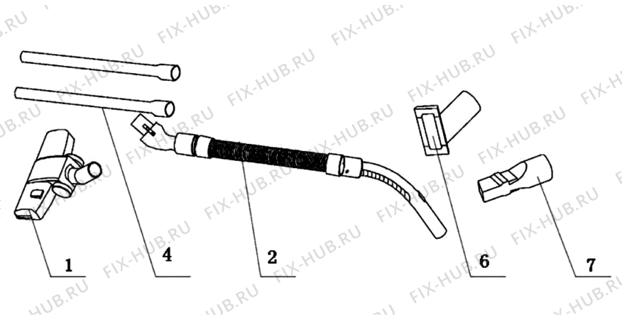 Взрыв-схема пылесоса Electrolux Z4470 - Схема узла Accessories